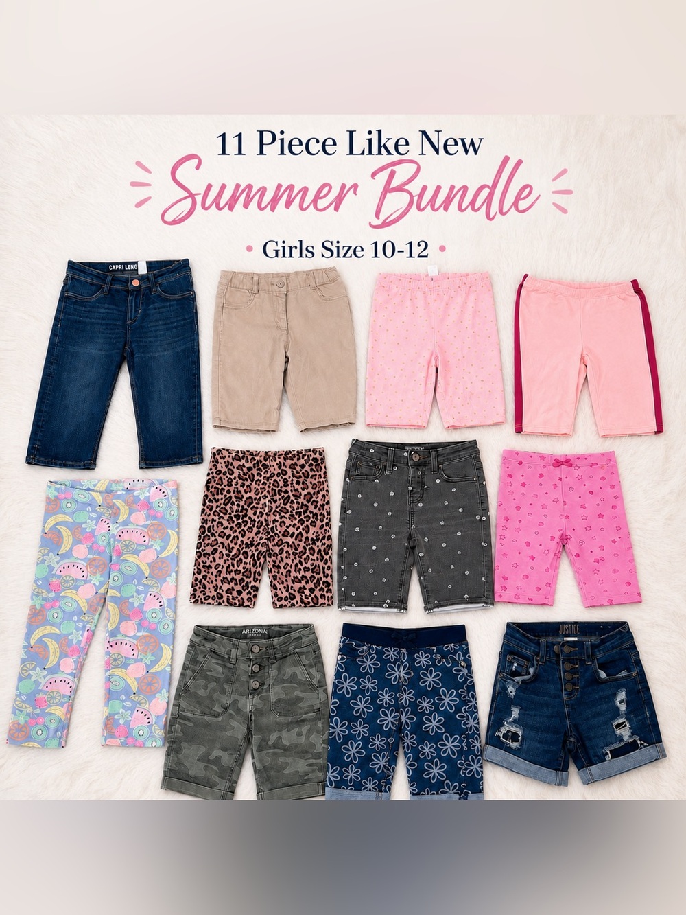 Girls Size 10-12 Shorts Bundle | Levi Strauss, Arizona Jean Co., Justice & more